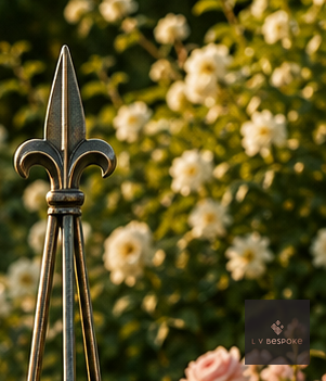 Steel Garden Obelisk | Handcrafted Feature & Plant Support Fleur-de-lis - English Country Gardens