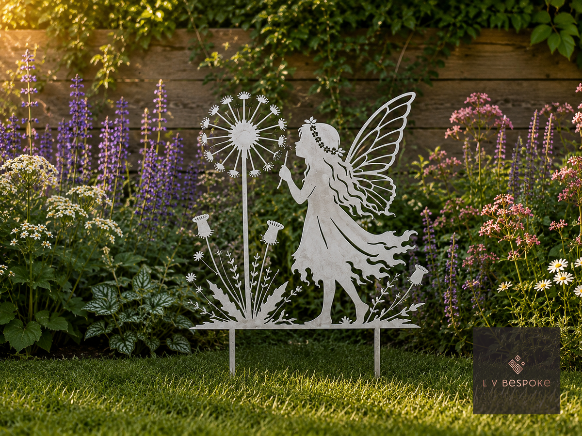 Garden Scene Stake Fairy & Dandelion Garden Stake - English Country Gardens