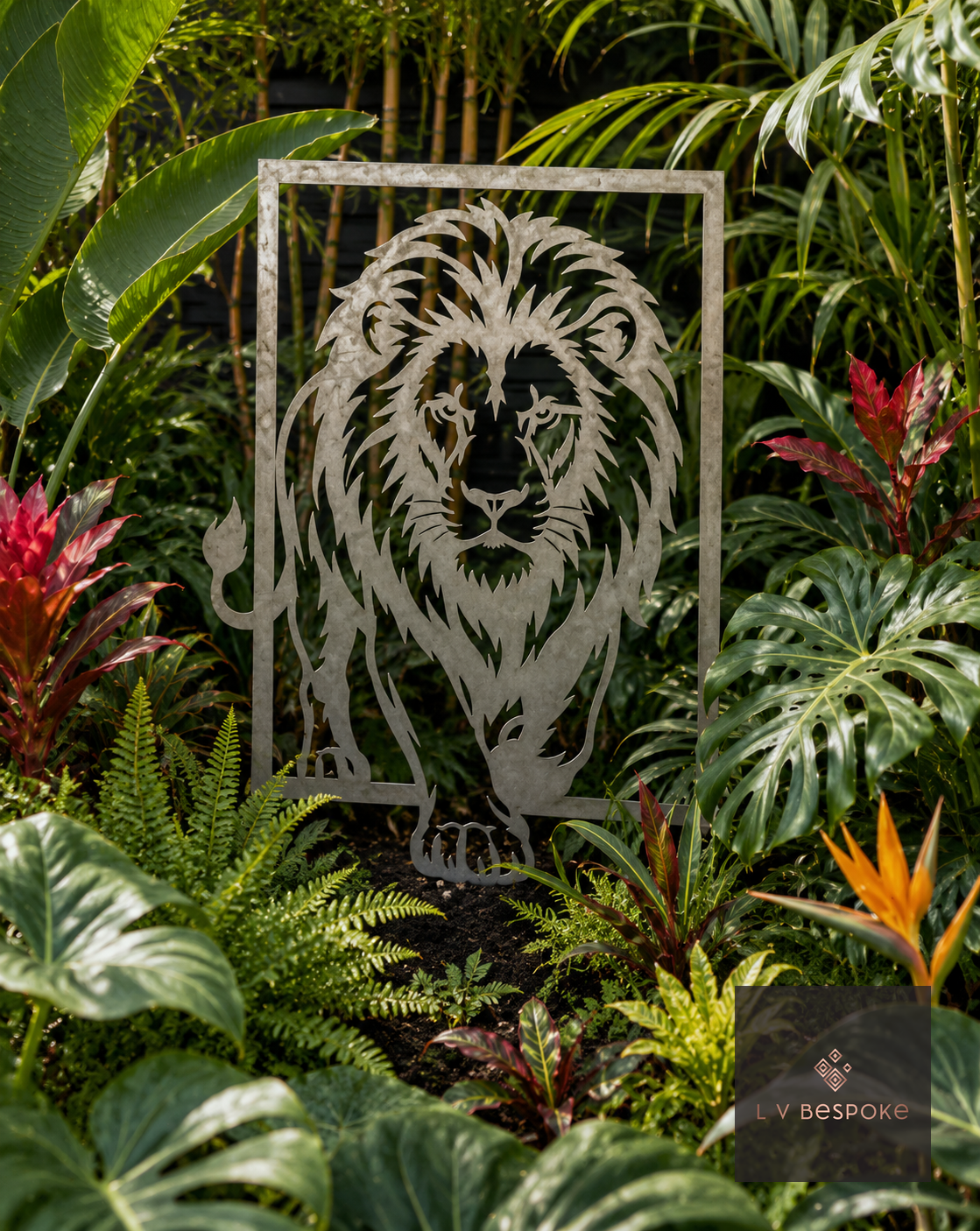 Safari Animal Garden Wall Art Lion (Framed) - English Country Gardens