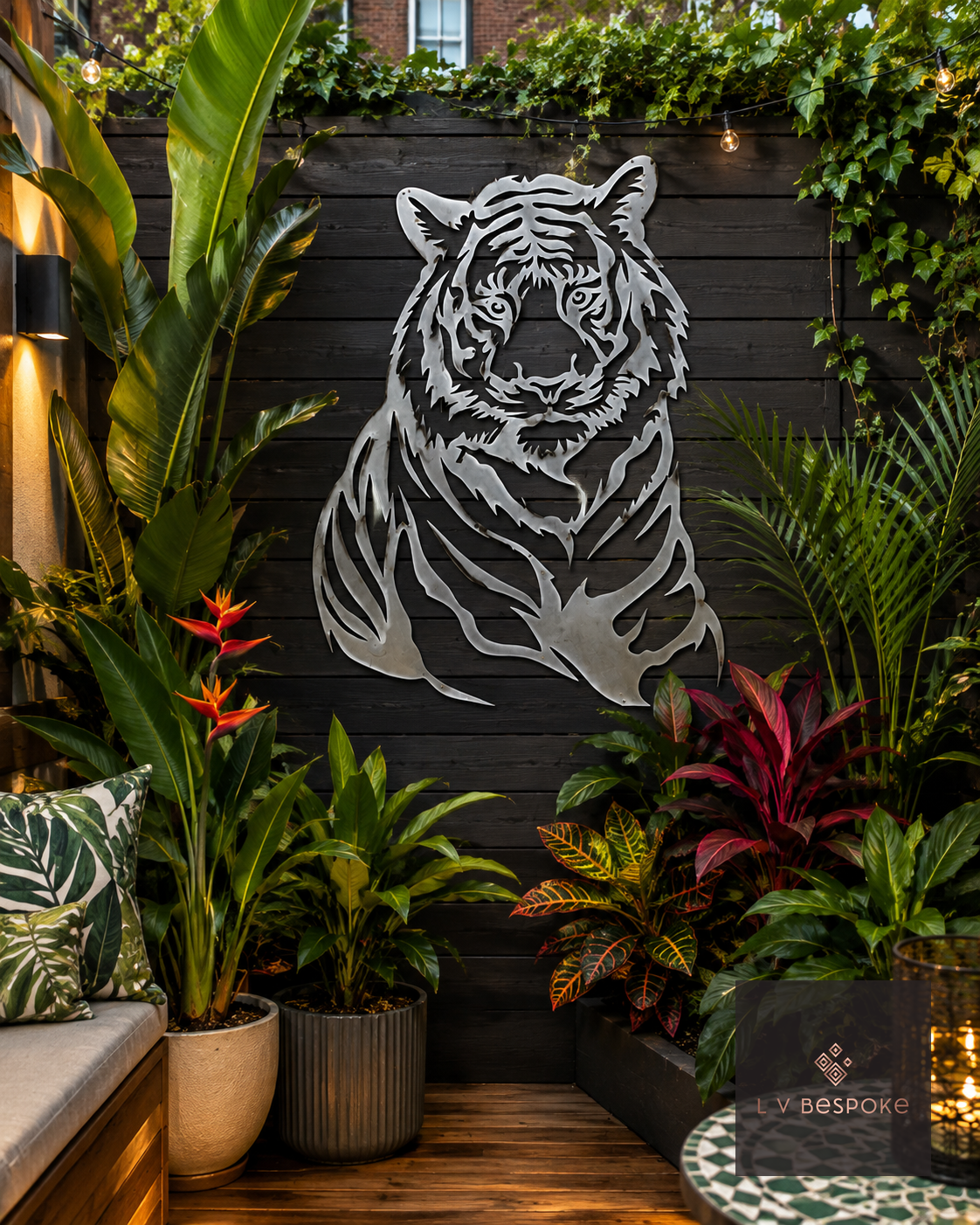 Safari Animal Garden Wall Art Tiger - English Country Gardens