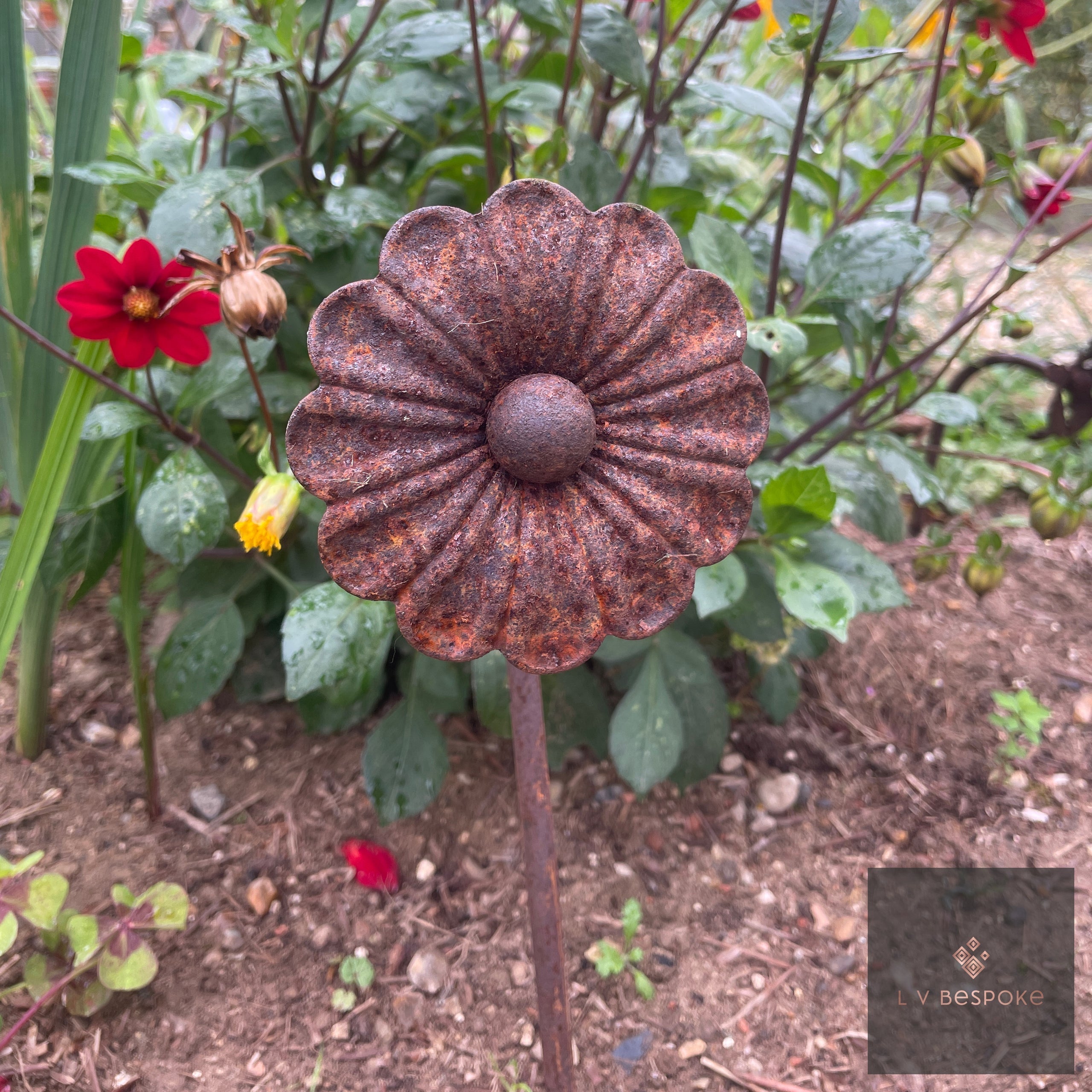 Short Mixed Floral Garden Stakes | Handcrafted Steel
