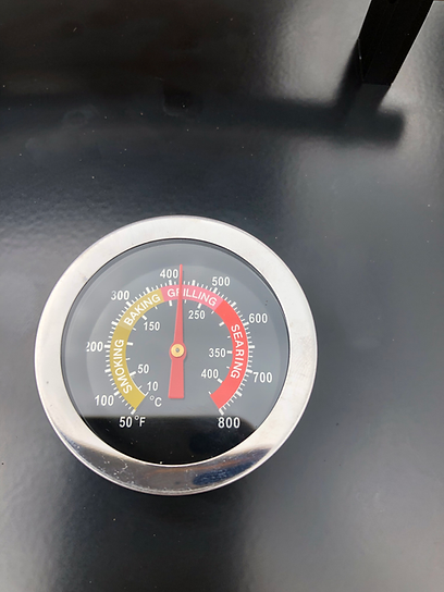 Temperature gauge on a black surface