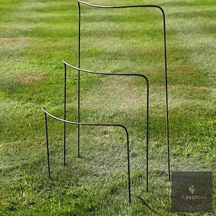 Set of 6 - 400mm wide metal plant supports, mixed heights. Durable and discrete. - English Country Gardens