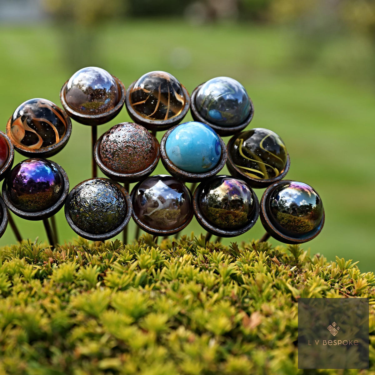 Marble Sun Catcher Garden Stake - English Country Gardens