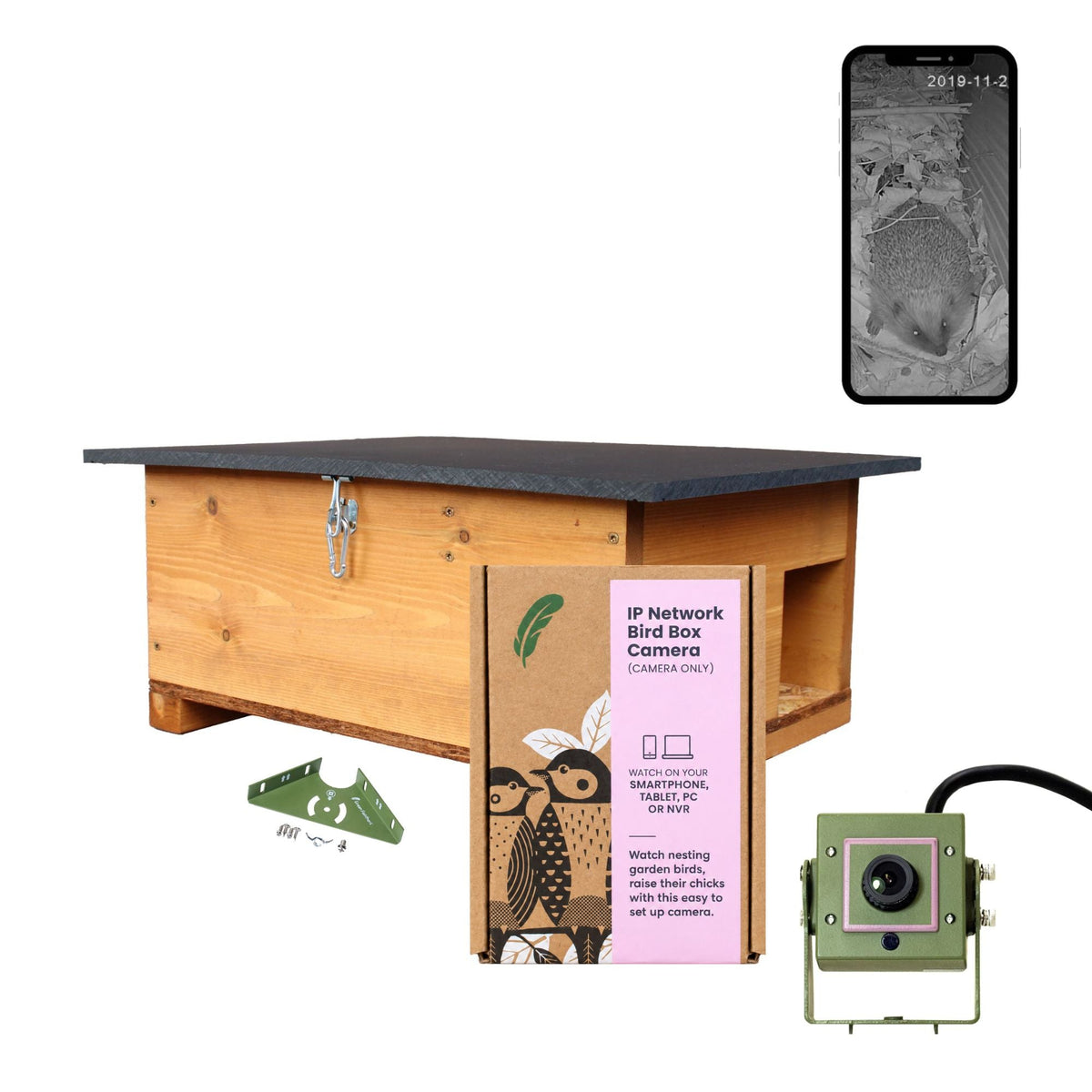 4MP 25fps Wired Network Hedgehog Box HD Camera Pack (2nd Gen) - English Country Gardens