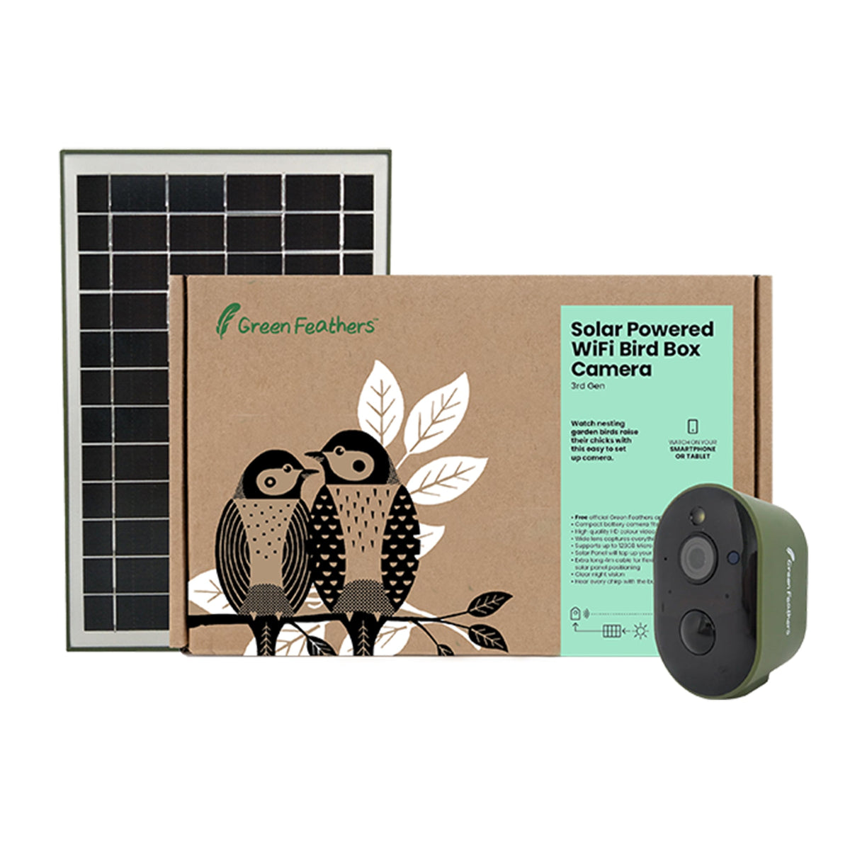 Solar Powered WiFi HD Camera for Bird Box & Wildlife Habitats - English Country Gardens