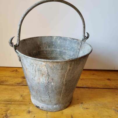 vintage galvanised bucket planter