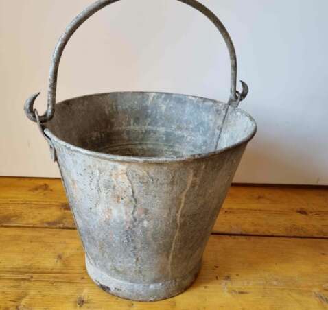 Vintage galvanised bucket planter