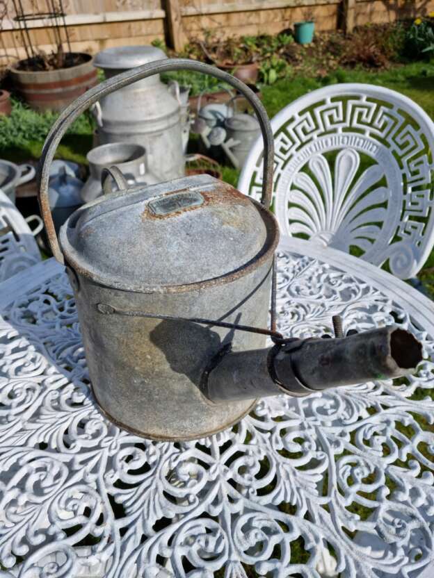 country garden watering can galvanised spout