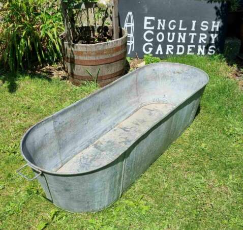 Large 5ft Vintage Galvanised Bath