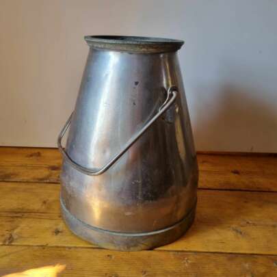 vintage stainless steel milk churn pail bucket