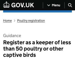 register all birds with the government, even if you only have 1 or 2